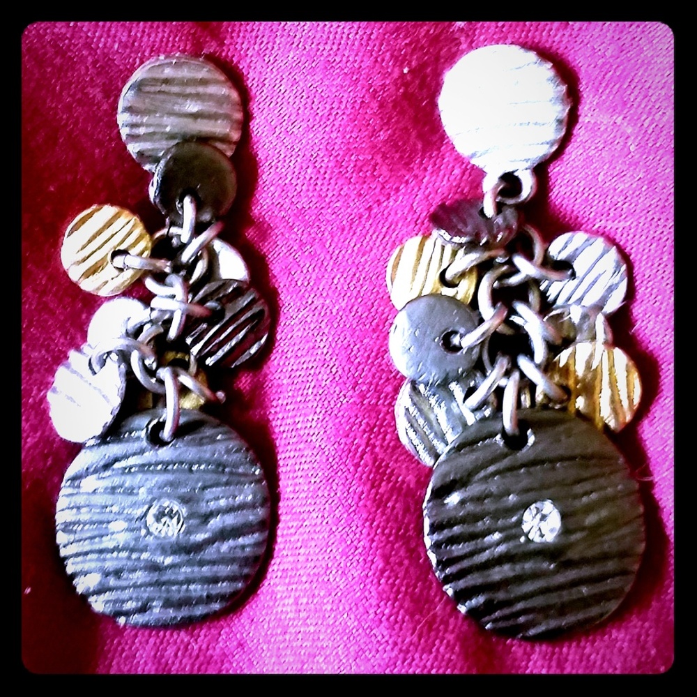Chico's Silver & Gold Dangle Earrings NWOT